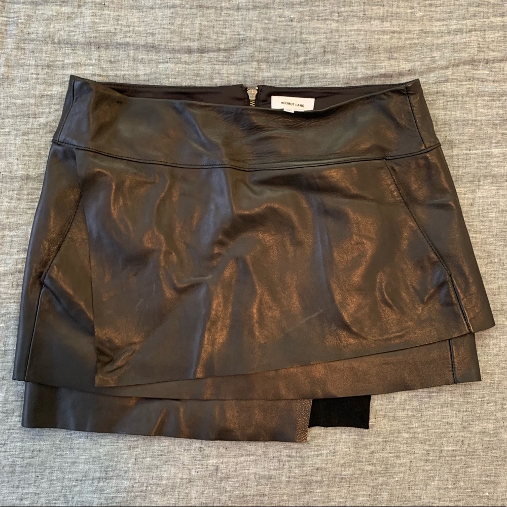 Helmut Lang Leather Skirt w. Pockets